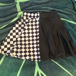 Black and White Checkered Women's Skirt